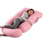 Coussin de Grossesse,Coussin d'allaitement,Oreiller de Grossesse,Coussin Allaitement Support de Mise à Niveau pour Le Dos, Les Hanches, Les Jambes et Le Ventre pour Les Femmes Enceintes (Rose)