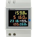 KETOTEK Compteur d'énergie numérique, Compteur d'électrique monophasé AC40-300V 100A, Compteur de courant alternatif KWh Ampèremètre Voltmètre DIN Rail Compteur intermédiaire Type CT