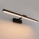 LED-spegellampa badrum, 180 graders rotation vägglampa för badrum, aluminium Black/white light 60cm