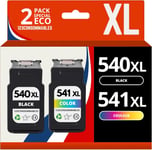 - 540 541 Xl - 2 Cartouches D'Encre Compatibles Avec Canon Pg-540 Cl-541 Xl - Pour Canon Pixma Mx475 Mg3650 Mg3550 Mg4250 Ts5150 Ts5151