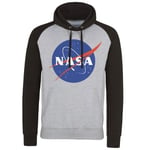 Hybris NASA logo baseball hoodie (Black/Red,XXL)