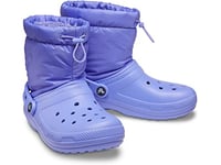 Crocs Men's and Women's Classic Lined Neo Puff Boot | Winter Boots, Digital Violet, 12 UK Men / 14 UK Women