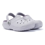 Crocs Classic Lined WoMens Mauve Clogs - Purple material_Synthetic - Size UK 6