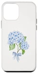 Coque pour iPhone 12 mini Bleu Hortensias Bleu Bow Cottagecore Esthétique