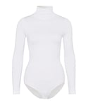 FALKE Women's Rich Cotton W BO Soft Fabric Longsleeved 1 Piece Shapewear Bodysuit, White (White 2209), S 36-38