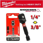 Milwaukee 3/8" Socket Adapter Shockwave Impact Duty 4932478054 1/4" Hex