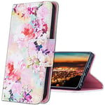 MRSTER Cuir Premium Coque pour Xiaomi Redmi Note 8, Durable Léger Classique Conçu Étui en PU Cuir Portefeuille Etui Housse pour Xiaomi Redmi Note 8. HX Ink Flowers