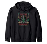 'Tis the Season Deer Hunter Ugly Christmas Sweater Party Zip Hoodie