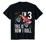 Youth 3 Year Old Monster Truck Car 3rd Birthday Boy T-Shirt