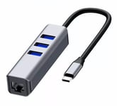 HUB USB-C Ethernet Gigabit RJ45 3x USB 3.0