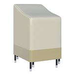 Outsunny Housse de Protection chaises de Jardin empilables bâche étanche 90L x 70l x 115H cm Oxford Haute densité 600D Beige café