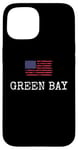 iPhone 15 Green Bay City USA Flag State Travel US America Women Men Case