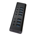 Scan 7 Port USB 3.0 Hub ABS Shell with Power Supply