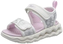 Geox J Sandal Phyper Girl, White Pink, 1 UK