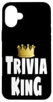 Coque pour iPhone 16 Plus Gagnant de la couronne de Funny Trivia King Night Game Player Lover