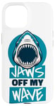 Coque pour iPhone 15 Jaws Off My Wave Requin baleine Blanc