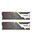 Patriot Viper Venom RGB DDR5 series - DDR5 - kit - 32 GB: 2 x 16 GB - DIMM 288-pin - 6400 MHz / PC5-51200 - unbuffered