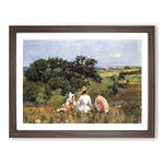 William Merritt Chase The Fairytale Classic Painting Framed Wall Art Print, Ready to Hang Picture for Living Room Bedroom Home Office Décor, Walnut A4 (34 x 25 cm)