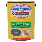 Sandtex 5L Microseal Smooth Masonry Paint Home Wall Exterior Paint - Slate Grey