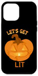 Coque pour iPhone 12 Pro Max Let's Get Lit Amusant Citrouille Lumière Automne Halloween Costume Fun