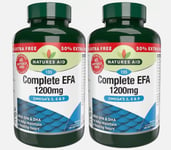 2 x NATURES AID COMPLETE EFA 1200mg OMEGA 3, 6 & 9 135 TABLETS VITAMINS 01/25