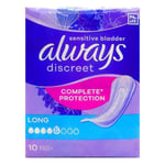 6 x Always Discreet Sensitive Bladder Long 10 Pads