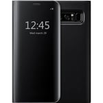 Fodral till Samsung Galaxy Note 8 ,Clear View Smart Cover Stativ Spegel Stötsäkert skal - Svart svart