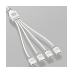 Câble D'extension 5v 3 Broches Pour Carte Mère D'ordinateur 1 Point 2 Hub Cable Connection Extension Argb Splitter, Blanc