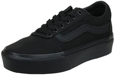 Vans Ward Platform Women's Sneaker, Canvas Black Black, 5 UK