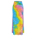 VBHJK Skirts For Women,Blue Yellow Tie-Dye High Waist Long Slim Fit Fashion Bohemian Spring Summer Versatile Stretchy Retro Skirt For Women Girls Party Casual Fashion Office,Xl