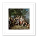 Verkolje The Rape Of Europa 8X8 Inch Square Wooden Framed Wall Art Print Picture with Mount