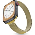 Milanese Loop-rem för Apple Watch-band 40mm 44mm 41mm 45mm 38mm 42mm 49mm 45 Mm Slim Armband Iwatch Serie 3 4 6 Se 7 8 Ultra slim gold 38mm 40mm 41mm