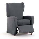 EYSA Housse de canapé bi-élastique pour Fauteuil Relax Couleur Gris foncé Design Harlem