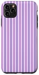 Coque pour iPhone 11 Pro Max Lilas Violet rayé Esthétique Girly Preppy Violet Rayures