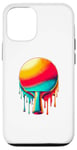 Coque pour iPhone 12/12 Pro Dripping Paint Joueur de Tennis de Table Ping Pong Raquette