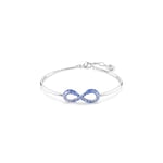 Swarovski Hyperbola bangle, Infinity, Blue, Rhodium plated