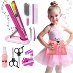 14PCS Pretend Play Makeup & Hair Styling Set Beauty Salon Light-Up Straightener