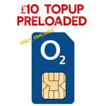 £10 LOADED O2 Sim Card Pay As You Go PAYG 2G/4G Standard Micro Nano 02 Official