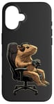 Coque pour iPhone 16 Capybara Gamer Casque de jeu vidéo pour adolescents et joueurs de jeux