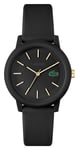 Lacoste 2001212 12:12 | Black Dial | Black Resin Strap Watch