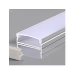 Profilé Aluminium Plat Fin Hauteur 10mm Diffuseur Blanc pour Ruban led 2m