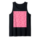 Climbing Vine Leaves In Girly Pink On Pink Tank Top