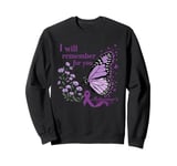 Alzheimer's Awareness I Will Remember you Butterfly Women Sweatshirt