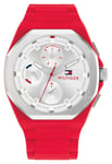 Tommy Hilfiger 1792123 Men's Neo (44mm) Silver Dial / Red Watch