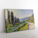 Lane In The Country By Claude Monet Classic Painting Canvas Wall Art Print Ready to Hang, Framed Picture for Living Room Bedroom Home Office Décor, 60x40 cm (24x16 Inch)