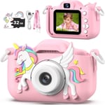 Appareil Photo Enfant, Appareils Photos Numériques Licorne Jouet Pour Enfants 3 À 12 Ans, Cadeau Fille De Noël/D'anniversaire, Enregistreur Vidéo Hd 1080p, Caméras Jeu Enfant