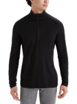 Icebreaker Oasis Men's 200 Oasis Long Sleeve Half Zip Base Layer Top, Black