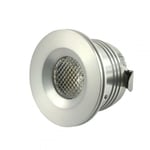 Mini spot LED encastrable 1W 12 Volts Aluminium Blanc Chaud (3000K)