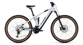 Vtt electrique tout suspendu cube stereo hybrid 120 pro 625 shimano deore 12v 625 wh 29   blanc flash 2024