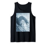 Ice Dragon with Blue Eyes in Snowy Mountains Tank Top